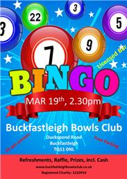Bingo - Wednesday 19 Mar, 2.30pm