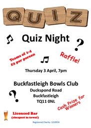 Quiz Night - Thursday 3 April, 7pm