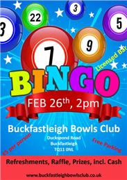Bingo - 26 February, 2pm